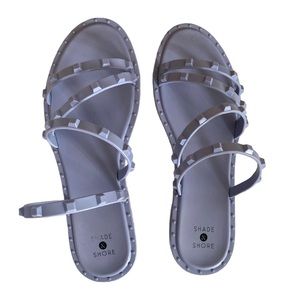 Shade & Shore Lilac Purple  Strappy Studded Slip On Jelly Sandals Women's Size 7